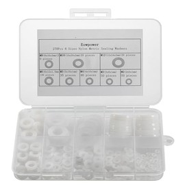 Eowpower 270 Pieces 8 Sizes Nylon Metric Sealing Washers Assortment Set