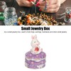Rabbit Figurine Trinket Boxes Hand Painted Rhinestones Small Jewelry Box