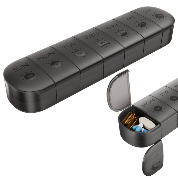 Weekly Pill Organizer, Pill Box Travel Pill Case 7 Day