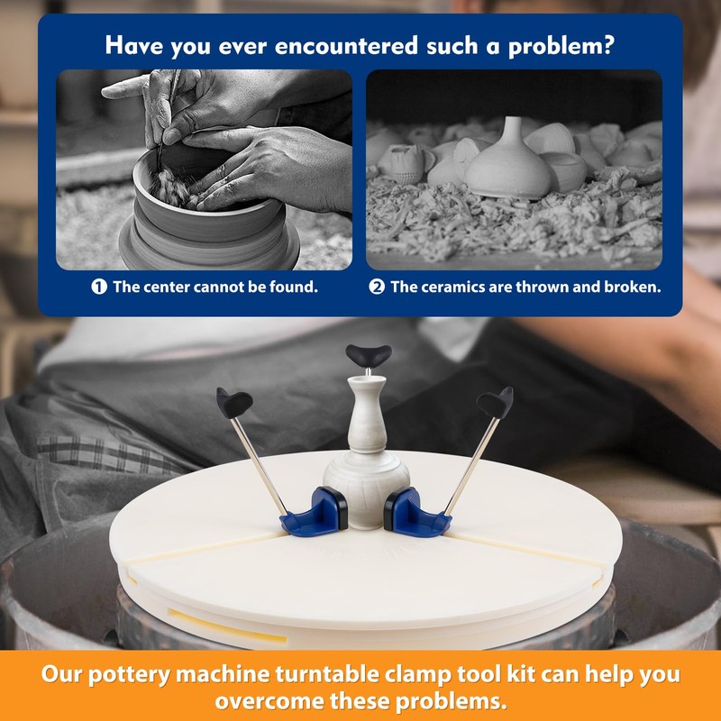 DYRABREST Portable Pottery Machine Turntable Clamp Pottery, Ceramic Pottery Trimming