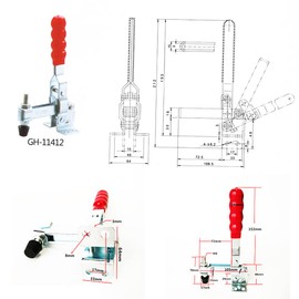 2 Pieces Vertical Toggle Clamp 200kg Holding Capacity Quick Release Toggle Clamp Hand Clip Tool for Machine Operation, Woodworking, Molding