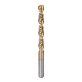 sourcing map Twist Drill Bit 9.8mm Titanium Coated (HSS-E) M42 High Speed Steel 8% Cobalt Straight Shank for Stainless Steel Aluminum Alloy Metal