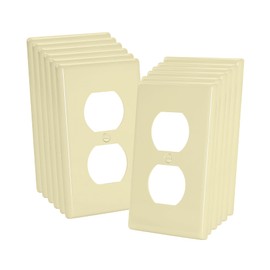 Bates Duplex Wall Plate - 12 Pack Ivory Outlet Covers