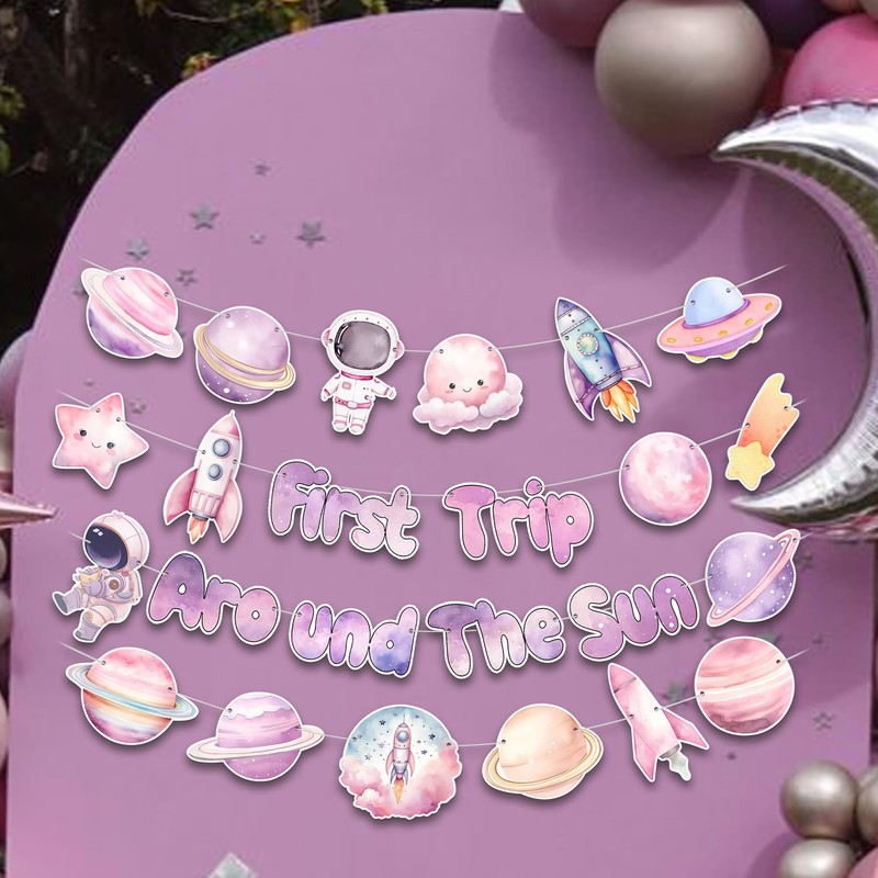 KARAQY - Banner para fiesta de primer cumpleaños con temática