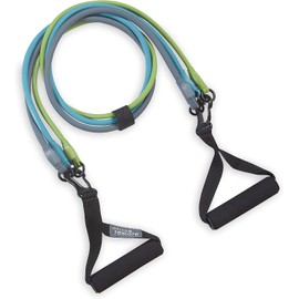 Gaiam 3-in-1 Resistance Band Kit with Comfort-Grip Handles and Interchangeable Strength Bands for High Intensity Training