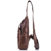 Men Leather Sling Bag Casual Shoulder Chest Crossbody Bag Hiking