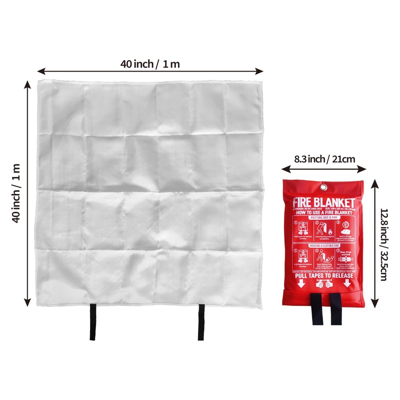 KingtooSize Fire Blanket for Kitchen and Home, 40" x 40",