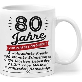 Birthday Gift 80 - Birthday 80 Years Matured to Perfection - Birthday Gift for Women Men - Ceramic 330 ml
