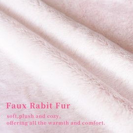 ZYFZCLBL Faux Fur Cushion Cover, Square Solid Cushion Pillowcase Decorative Pillow Cover Luxury Soft Cozy Fluffy Pillow Covers for Bed/Couch, Pack of 2, 22" x 22" Inch, Pink