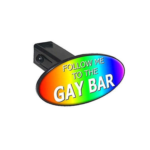GRAPHICS & MORE Follow Me to The Gay Bar Rainbow Oval Tow Trailer Hitch Cover Plug Insert 2"