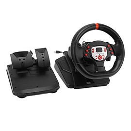 TOPINCN Driving Force Racing Wheel con Pedal 180 Grados Paddle Shifter Vibración 5 en 1 Driving Force Racing Wheel PC Volante para Red Stripe [Video  