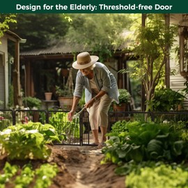 FXW Decorative Garden Fence Panels, Dog Fence for The Yard, Heavy Duty Metal, 24inch High 14.82ft Long in Total, Black