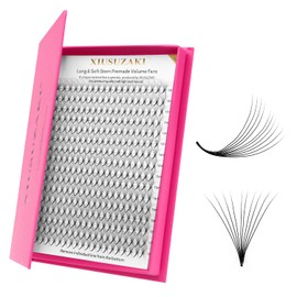 XIUSUZAKI Premade Fans Eyelash Extensions 10D Volume Lash Extensions 0.05 Thickness Eyelash Extension D Curl Premade Lash Fans Mix 9-16mm Fluffy Soft Handmade Lash Fan(10D-0.05-D,9-16mm)