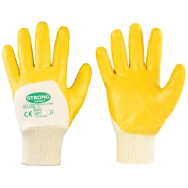 Feldtmann 0550-10H Gloves size 10, YELLOWSTAR NITRILE WITH knitted cuff, yellow