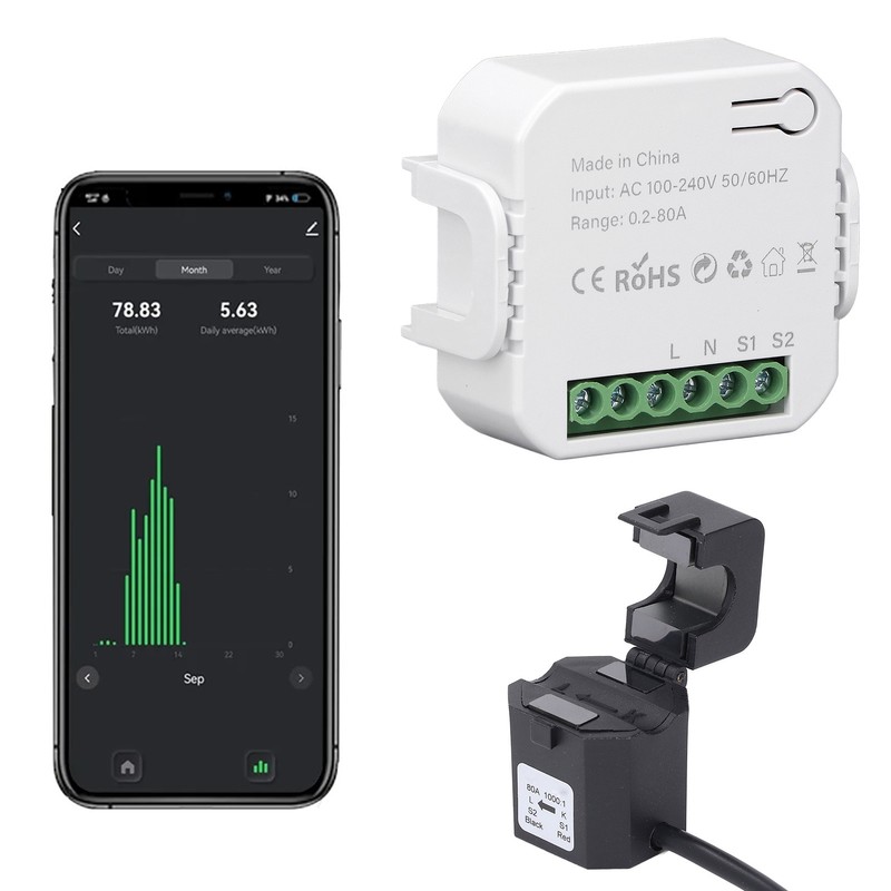 Smart Energy Monitor WiFi Single Phase Smart Energy Meter 0.2‑80A