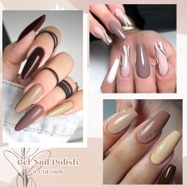 MTSSII 8PCS Gel Nail Polish Set, Soak Off UV LED Lamp Gel Nail Polish Kit (SET8, 8PCS)