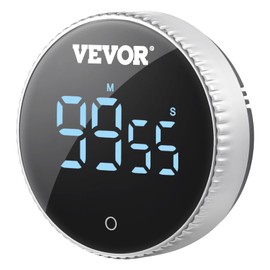 VEVOR Digital Kitchen Timer, Magnetic Countdown Countup Timer with 3-inch Large LED Display, 3 Volume Levels & 2 Lighting Modes, Digital Visual Timer Ideal for Cooking Classroom Studying Fitness