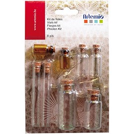 Artemio Oldies Flasks 8/Pkg-1.18 3.35-inch, Other, Multicoloured, 4.15 x 18.25 x 18.25 cm