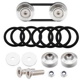 Taiss Bumper Quick Release(Silver),Front Rear Bumper Holders Quick Release Kit(4 Quick Release Tabs with 12 O-Rings),with Washer and Stainless Steel Screws,Compatible with Car GM Bumper