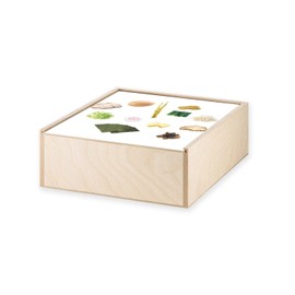 Fabulous Wooden Box - Ramen Toppings Food Japanese Kitchen (11 x 11 x 3.5 cm)