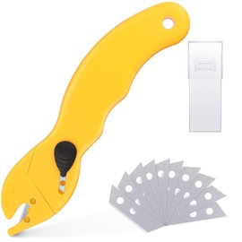 Dual Blade Universal Package Opener with 10 Pcs Stainless Steel Blade Replacement, Safety Box Cutter Utility Knife Set for Tape Splitter, Cartons, Cardboard, Wrap