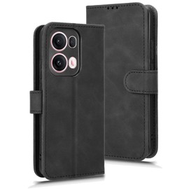 GOGME Leather Case for OPPO Reno 13 Pro (Reno13 Pro) 5G Wallet, PU/TPU Protective Cover, Shockproof Flip Case with [Card Slots] and [Kickstand]. Black
