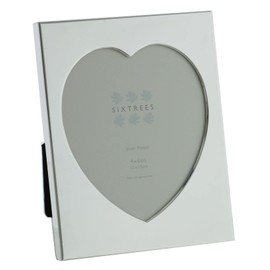 Sixtrees Romeo Heart Shaped silver plated photo frame for a 4" x 6" (102mm x 152mm) picture.