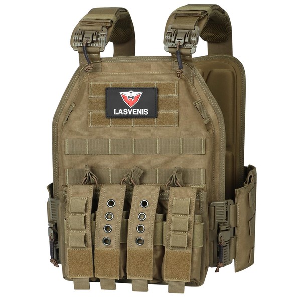 LASVENIS Quick Release Tactical Vest for Men, Adjustable Breathable Weighted