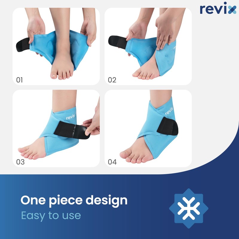 REVIX Ankle Ice Pack Wrap – Reusable Gel Cold Compression