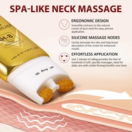 AH-8 Firming Neck Cream, Neck Cream for Tightening and Firming with Massage Rollers - Reduces Wrinkles Fine Lines And Double Chin, Moisturizes & Tightens Skin, Improves Elasticity, Anti-Aging, 4.23 Oz