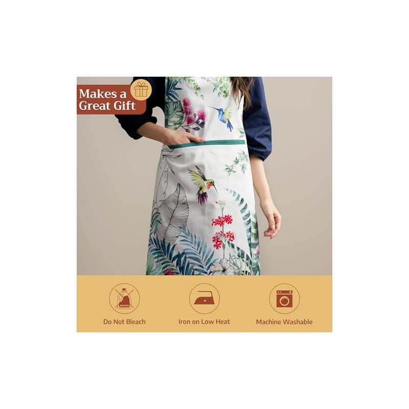 Maison d' Hermine Tropiques 100% Cotton Apron with an Adjustable