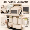 PU Leather Car Seat Back Organizer with Foldable Tray, Multi-Pocket