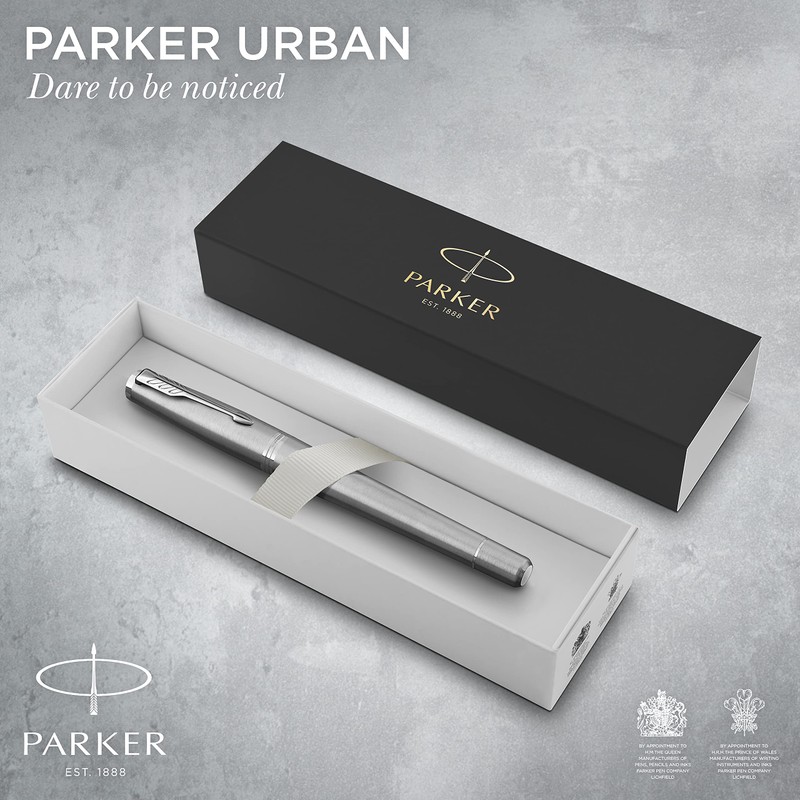 Parker Urban Fountain Pen, Metro Metallic, Medium Nib with Blue