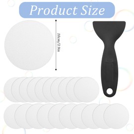 20PCS Shower Floor Nonslip Stickers Transparent Non-Slip Bathtub Stickers for Safety Bathroom Tubs Treads Adhesive Decals with Premium Scraper for Bath Tub, Shower Floor and Stairs(Round Shape, Clear)