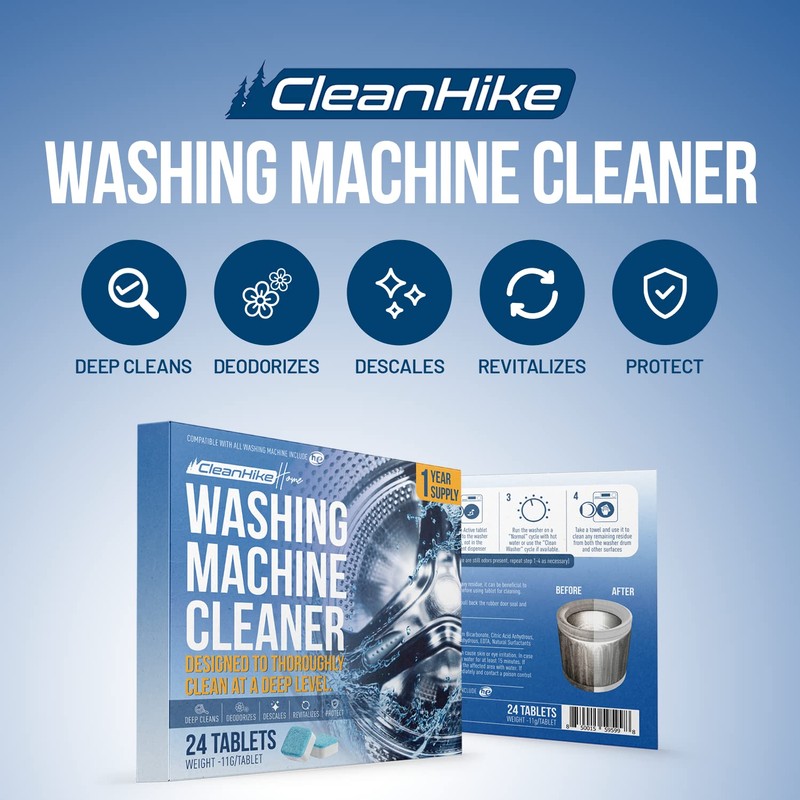 Washing Machine Cleaner Descaler Tablets - (24 Tablets, 1 Year