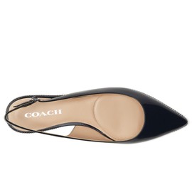 Coach Women's Claire Skimmer Mary Jane Flat, Charcoal/Black, 7.5