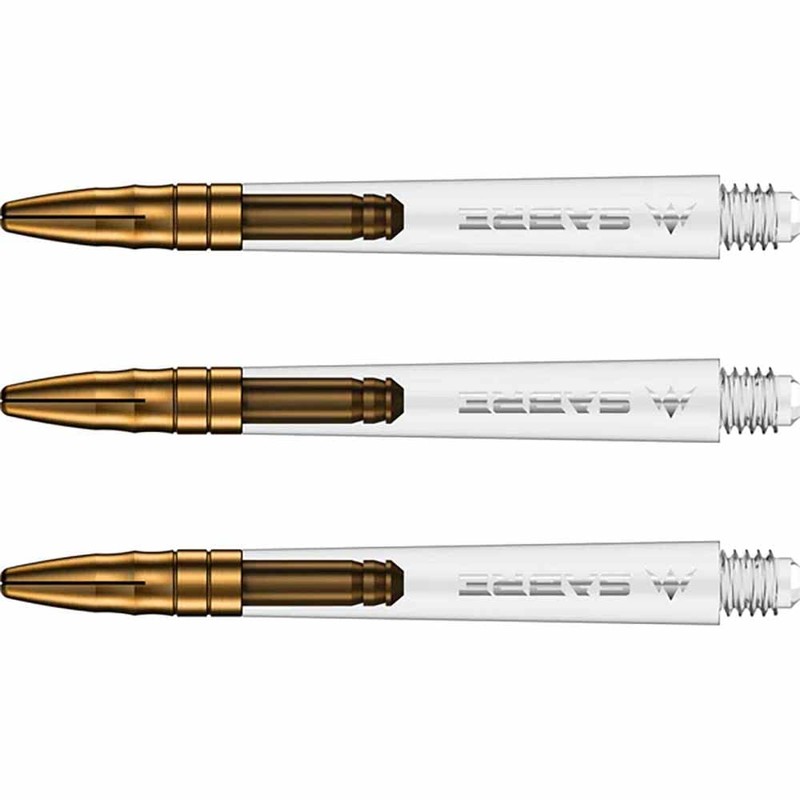 Mission Darts Sabre Shafts | Durable Clear Polycarbonate Stems with