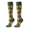 RosyClouds Womens Girls Knee High Socks Green Vintage Argyle Novelty