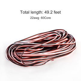 YXQ 22AWG Servo Cable 50 feet 3-pin Line for Futaba JR RC Servo Hobby Model Aircraft Model Wiring 60 corex0.08mm