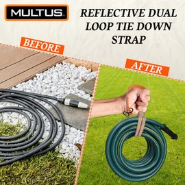 MULTUS Orange Reflective Dual Loop Tie Down strap for Cargo Truck Hunting Trailer Camping Canoe Kayak Lawn Equipment Gear – 4 Foot Polyester Loop Strap - 2 pack