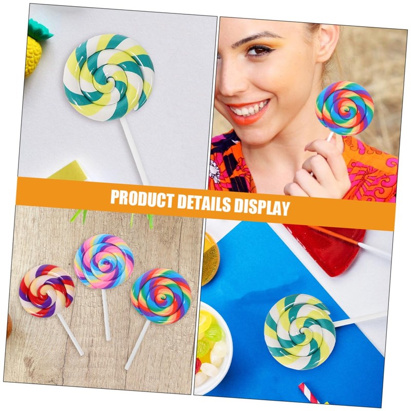 Alasum 4pcs Simulation Lollipop Toys Candy Clay Candy Decoration Party