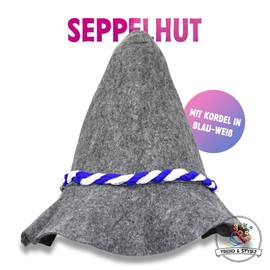 Dopey Cord Traditional Bavarian Felt Hat Oktoberfest Costume Bavarian Blue / White