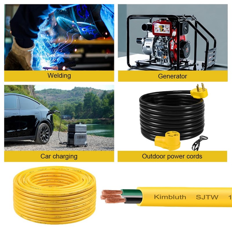 Kimbluth SJTW 14/3 Wire 100FT Heavy Duty Copper Wire, 14
