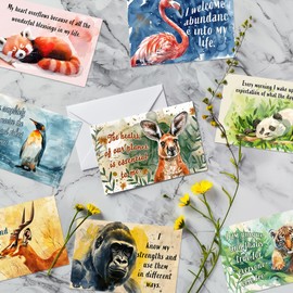 SHOXREM 32 Funny Inspirational Postcards, 6x4 Inches, Motivational Cards for Mailing, Bright Watercolor Animal Designs
