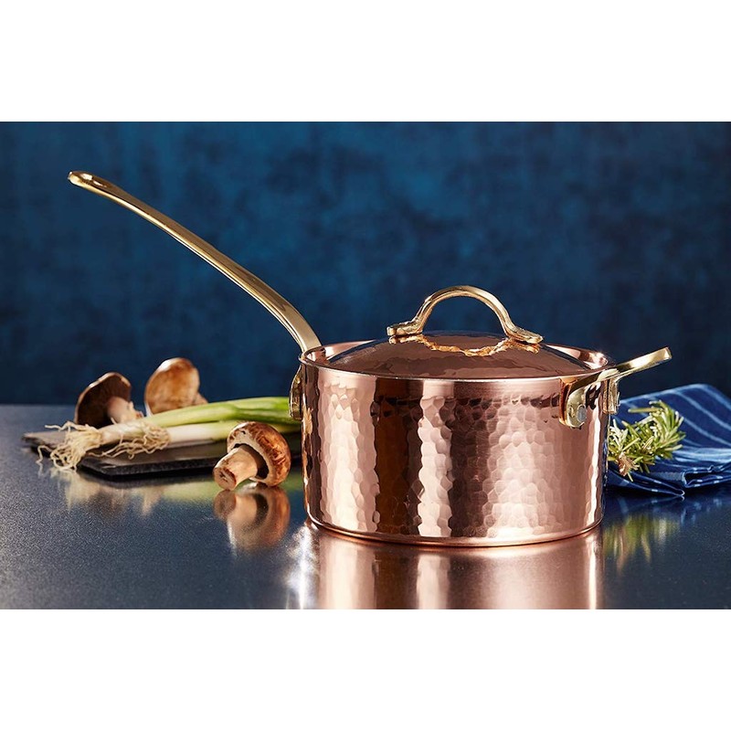 DEMMEX 1mm Thick Hammered Unlined Uncoated Solid Copper Sugar Sauce