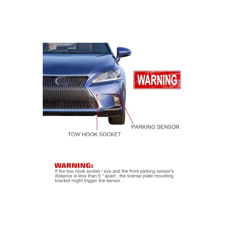 x xotic tech Front Bumper Tow Hook License Plate Mounting