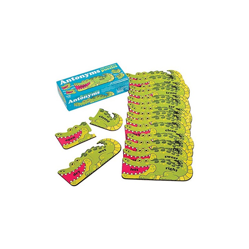 Fun Express Antonym Self-Checking Puzzles - 60 Pieces - Educational