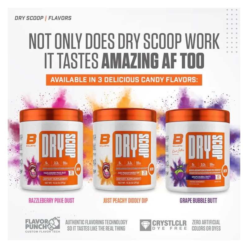 Dry Scoop Ballistic Supps Extreme Pre-Workout for Men and Women,