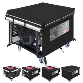 Generator Covers while Running, 32''L×24''W×24''H, Waterproof Generator Covers for Outside with Top Opening and Visual Operation Window, Double-layer Fabric, Black
