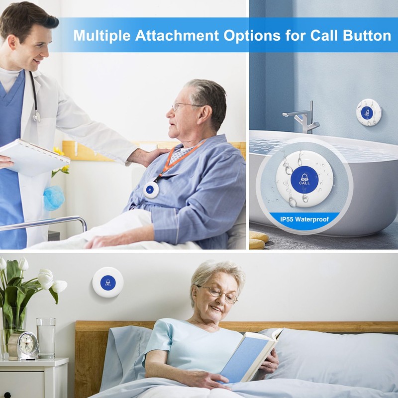 Wireless Caregiver Pager Alert System SOS Emergency Call Button for